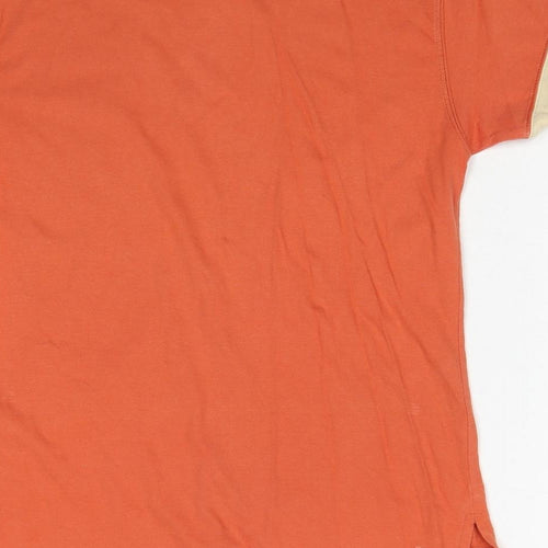 Vertbaudet Boys Orange Cotton Pullover T-Shirt Size 10 Years Crew Neck Pullover