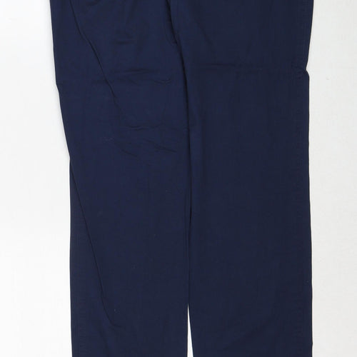 AJC Womens Blue Cotton Trousers Size 32 in Regular Zip