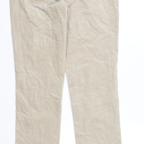 Orvis Womens Beige Cotton Trousers Size 6 Regular Zip