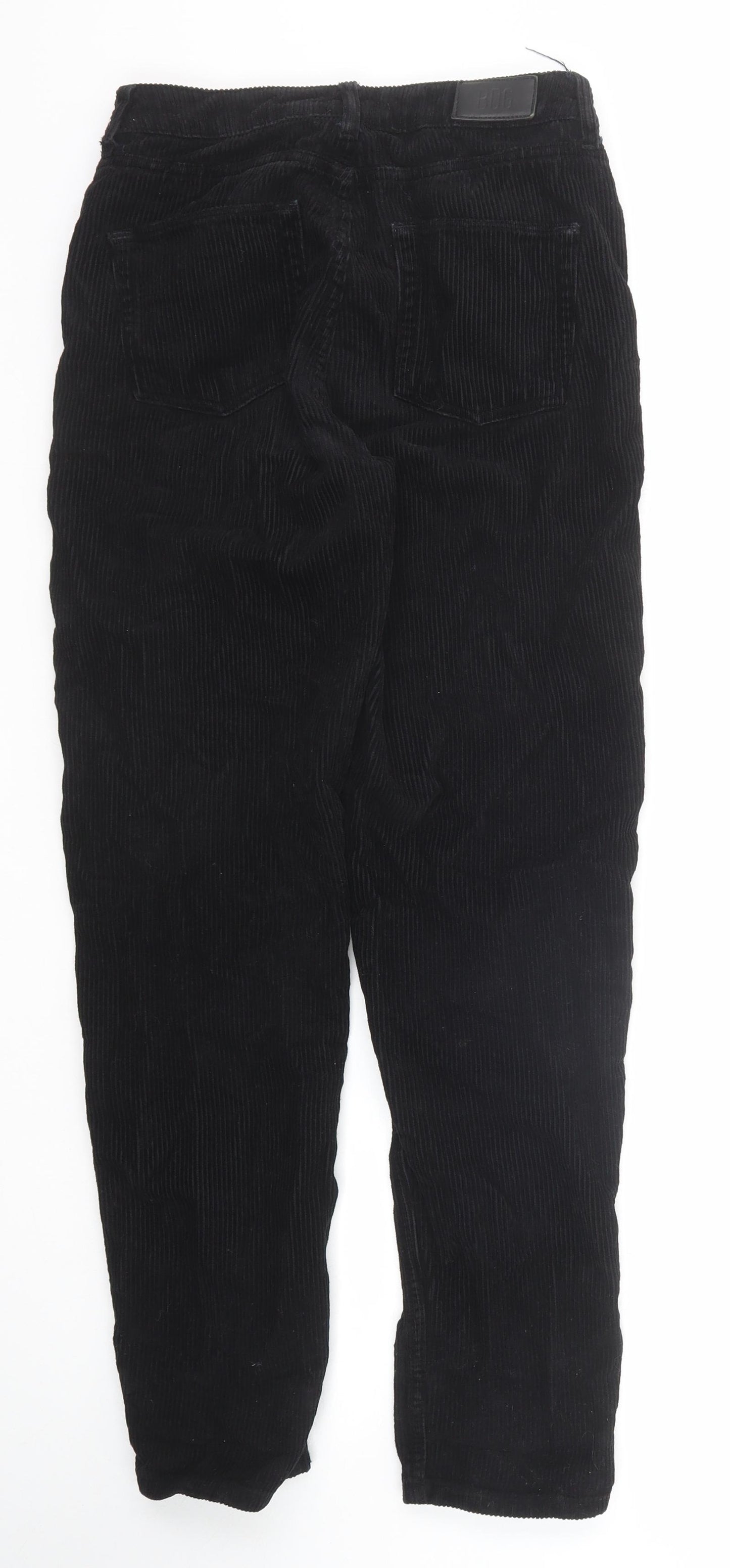 BDG Mens Black Herringbone Cotton Trousers Size 26 in L32 in Regular Zip
