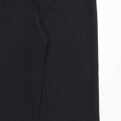 Debenhams Womens Blue Striped Polyester Trousers Size 14 Regular Zip
