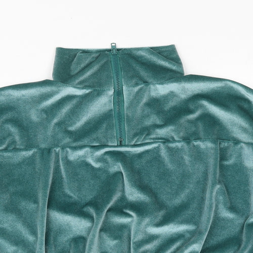 Nasty Gal Womens Green Polyester Pullover Sweatshirt Size 10 Zip