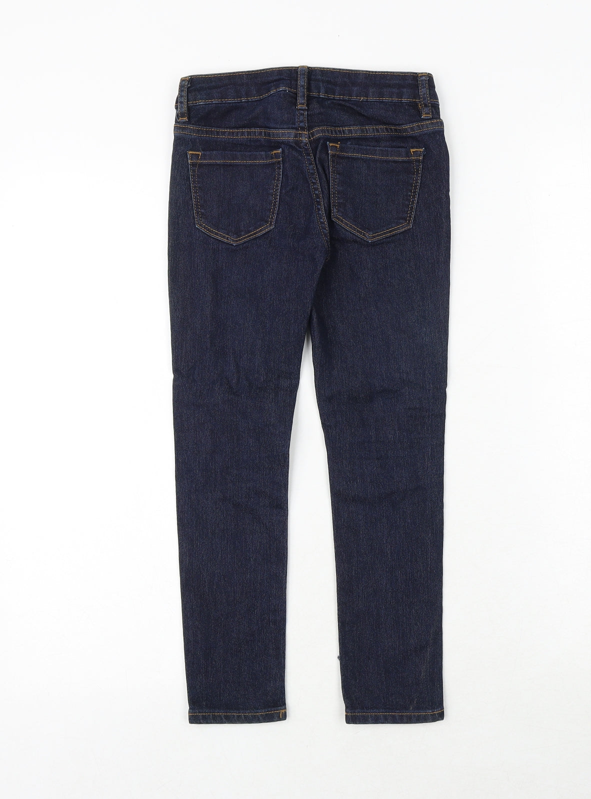 Gap Girls Blue Cotton Skinny Jeans Size 6 Years Regular Zip