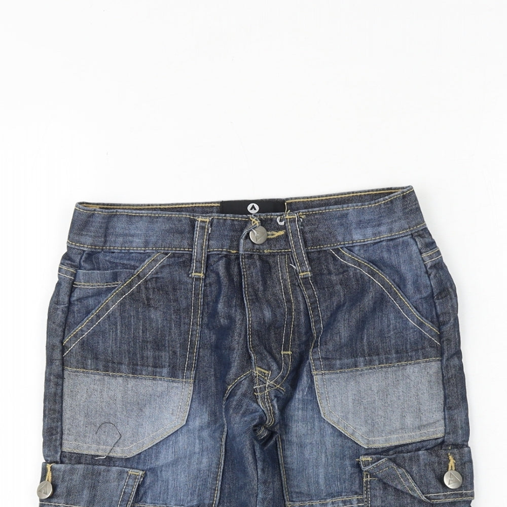 AIRWALK Boys Blue Cotton Straight Jeans Size 7-8 Years Regular Zip