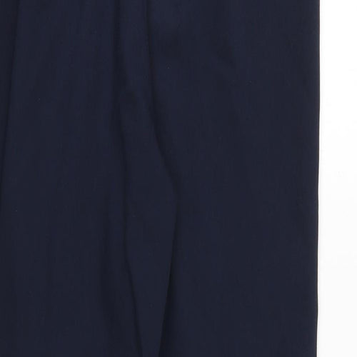 Zara Womens Blue Cotton Trousers Size 8 Regular Zip