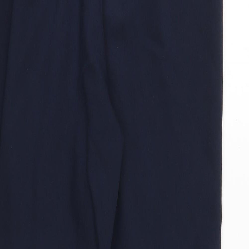Zara Womens Blue Cotton Trousers Size 8 Regular Zip