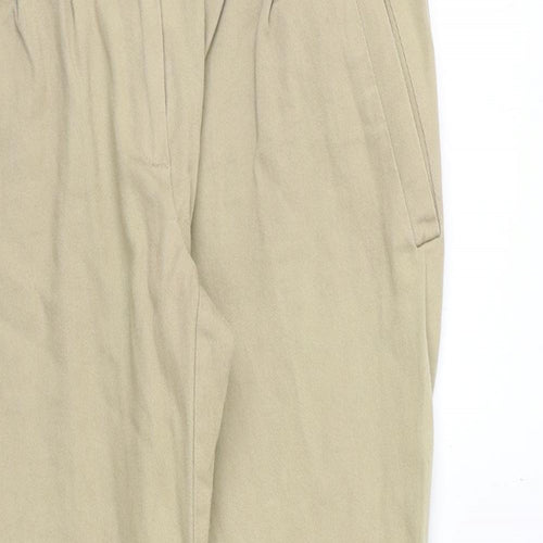 New Look Womens Beige Cotton Chino Trousers Size 8 Regular Zip