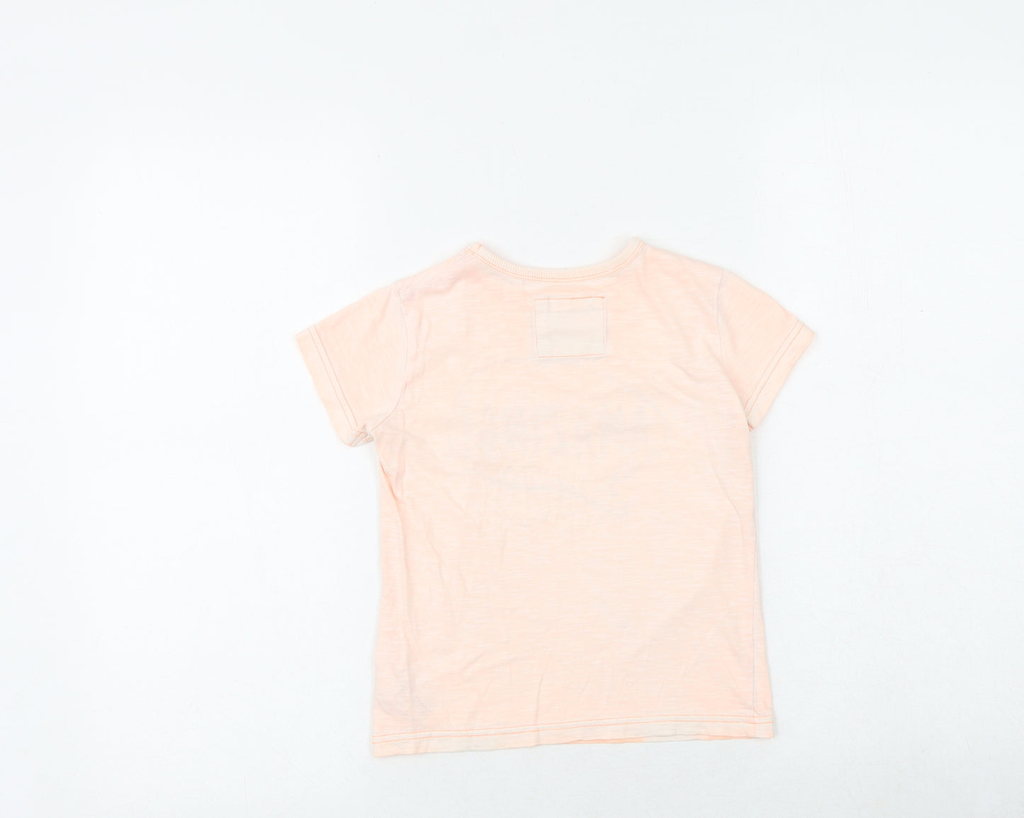 NEXT Boys Orange 100% Cotton Pullover T-Shirt Size 2-3 Years Round Neck Pullover - Amazing