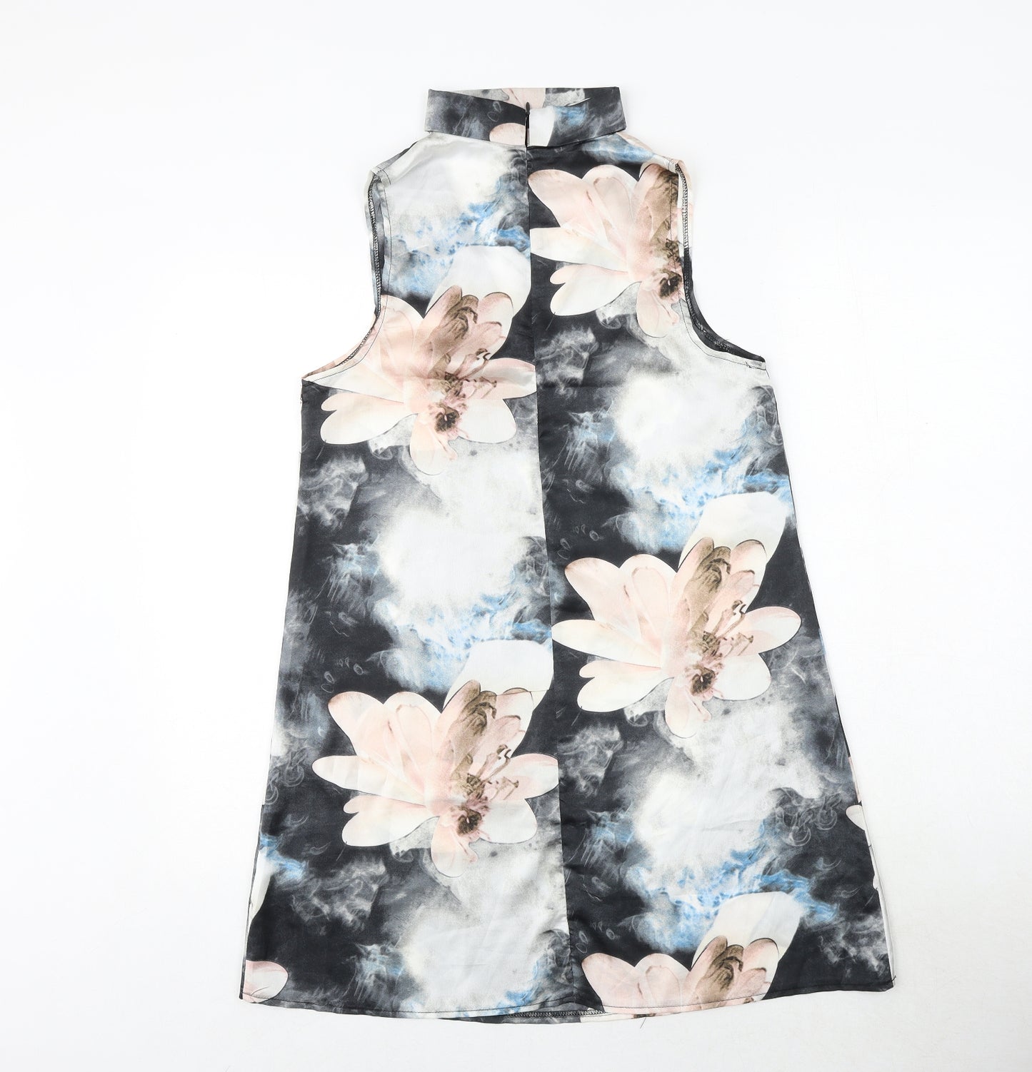 PARISIAN SIGNATURE Womens Multicoloured Floral Polyester A-Line Size 10 Round Neck Button