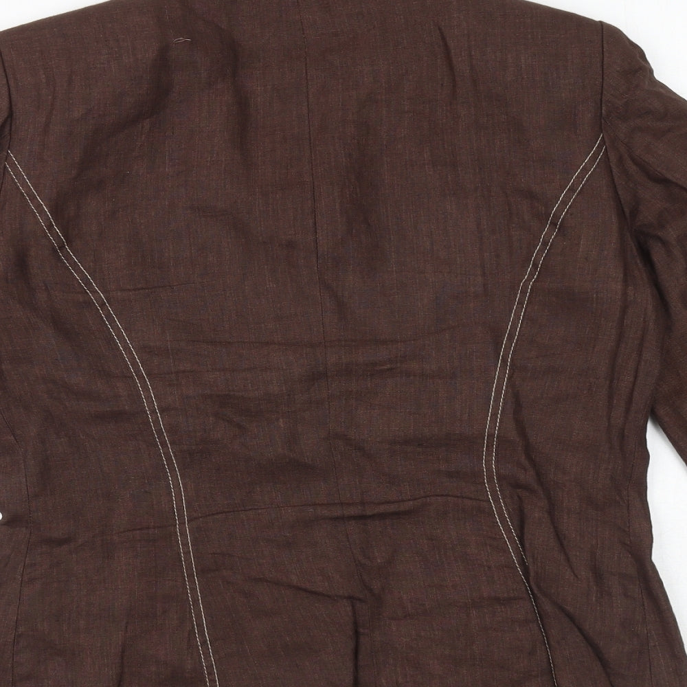 Roman Originals Womens Brown Jacket Blazer Size 12 Button