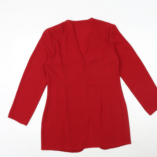 NEXT Womens Red Overcoat Coat Size 10 Button