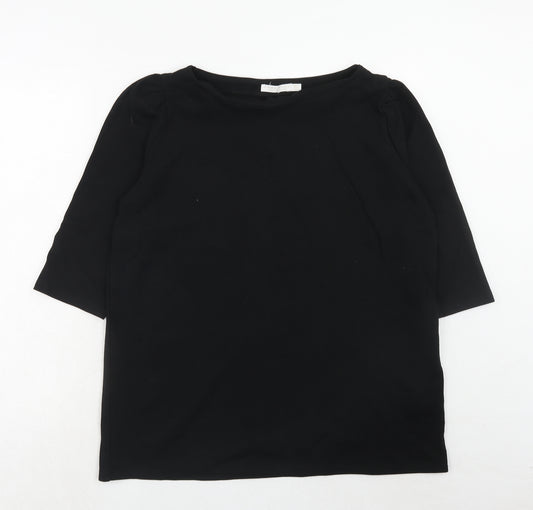 Zara Womens Black Cotton Pullover Sweatshirt Size L Pullover
