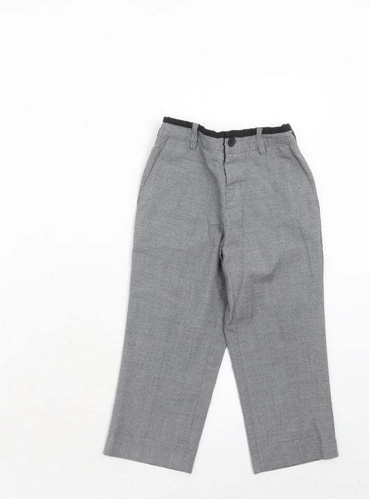 Duck & Dodge Boys Grey Polyester Chino Trousers Size 3 Years Regular Zip