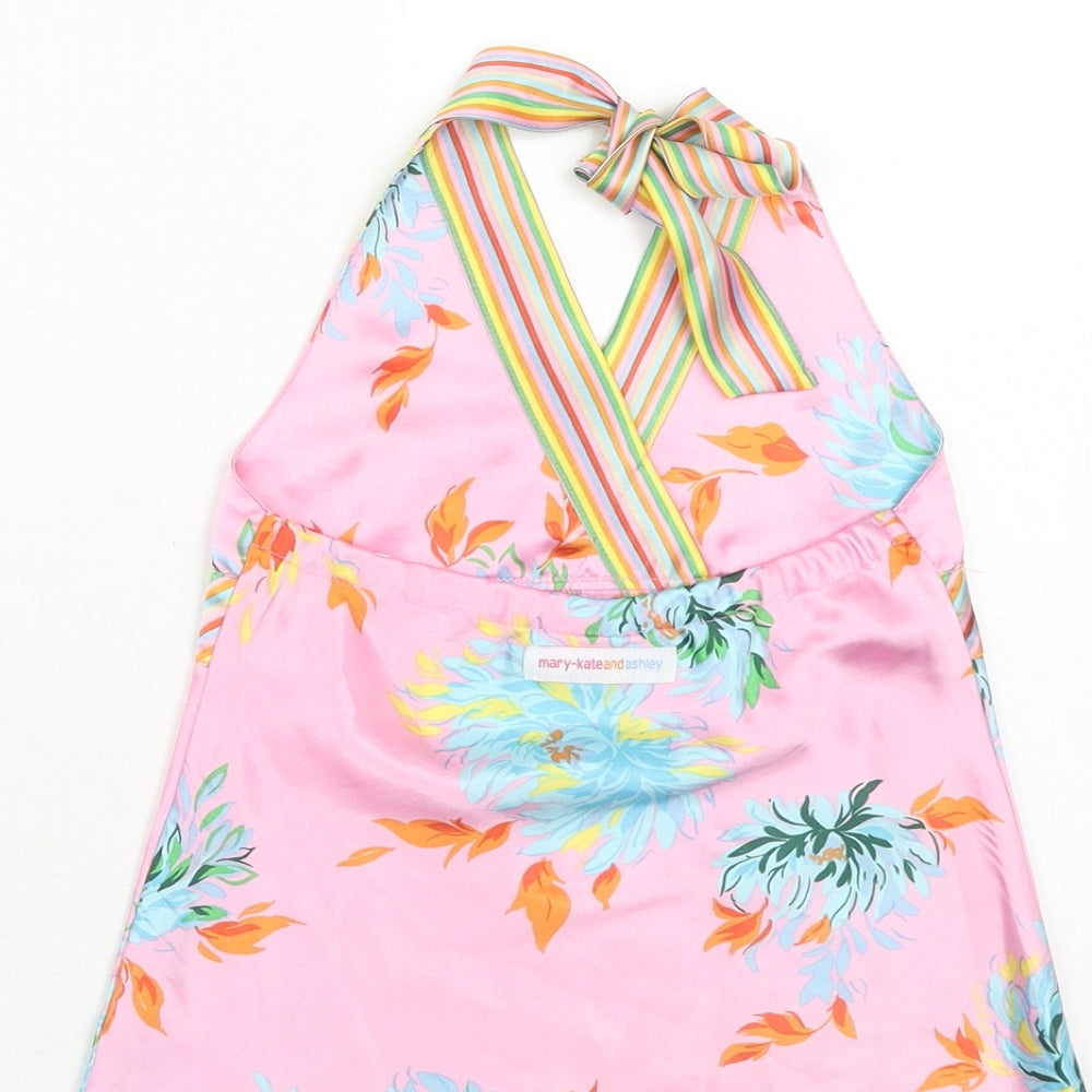 Mary-Kate and Ashley Girls Multicoloured Floral Polyester Basic Tank Size 5-6 Years Halter Tie