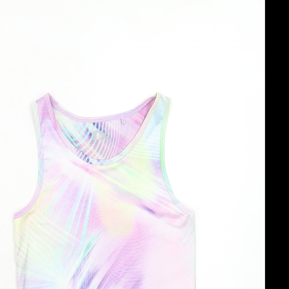 NEXT Girls Multicoloured Geometric Polyester Basic Tank Size 9 Years Round Neck Pullover