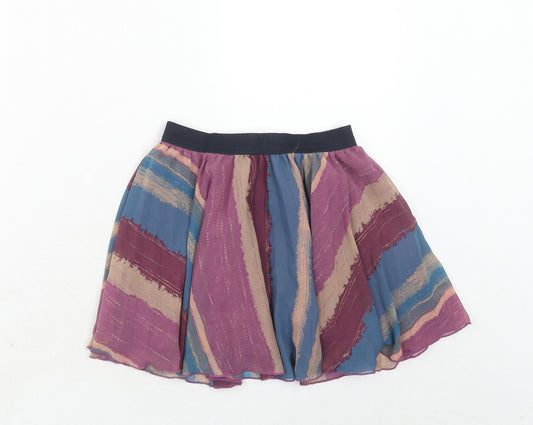 Autograph Girls Purple Geometric Polyester Flare Skirt Size 11 Years Regular Pull On