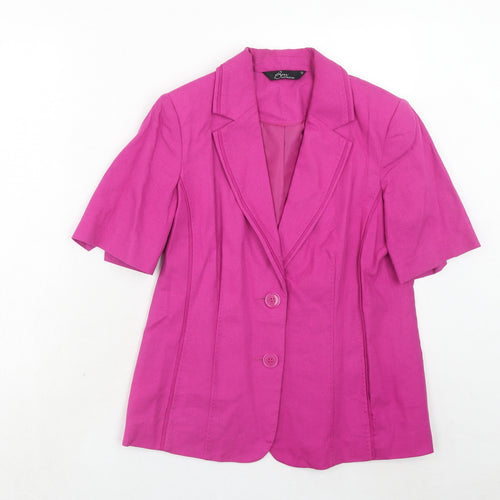 Bonmarché Womens Pink Linen Jacket Blazer Size 12