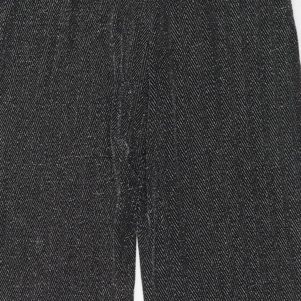 NEXT Womens Black Nylon Trousers Size 16 Regular