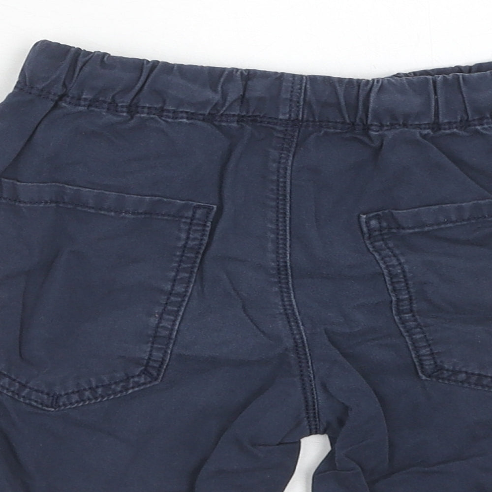 NEXT Boys Blue Cotton Chino Shorts Size 5-6 Years Regular Drawstring