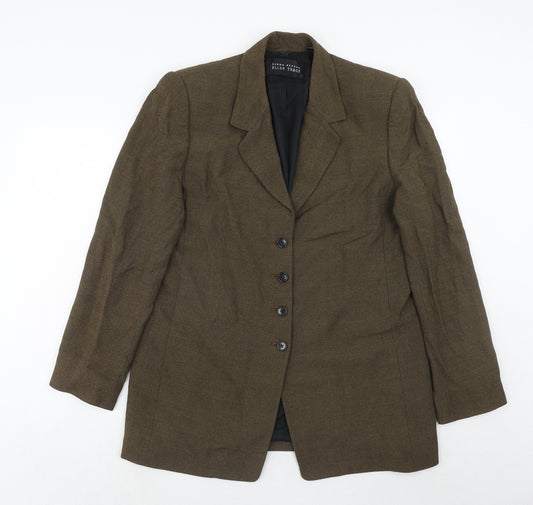 Ellen Tracy Womens Brown Viscose Jacket Suit Jacket Size 14
