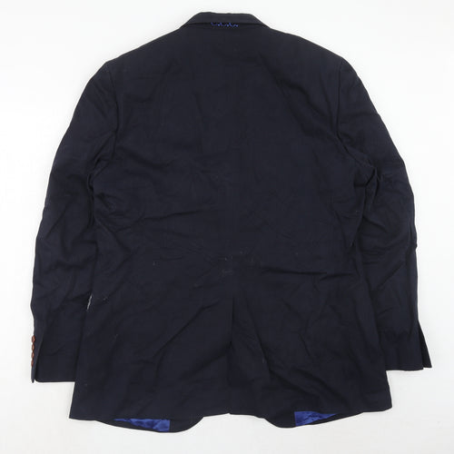 Crew Clothing Mens Blue Cotton Jacket Blazer Size 46 Regular