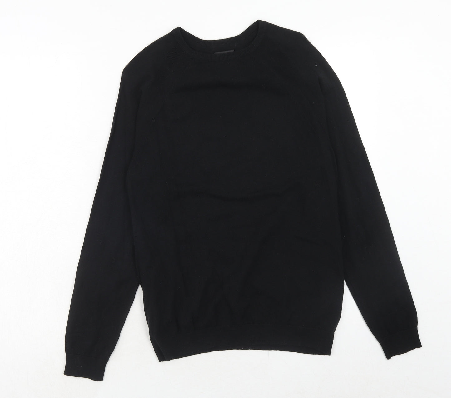 Burton Mens Black Round Neck Cotton Pullover Jumper Size S Long Sleeve