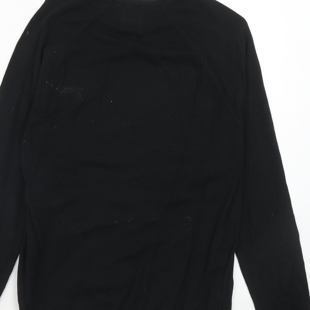 Burton Mens Black Round Neck Cotton Pullover Jumper Size S Long Sleeve