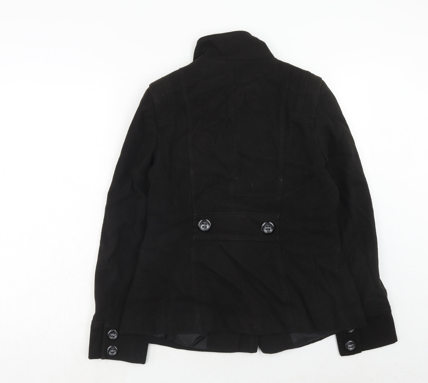 Autonomy Womens Black Pea Coat Coat Size 12 Button