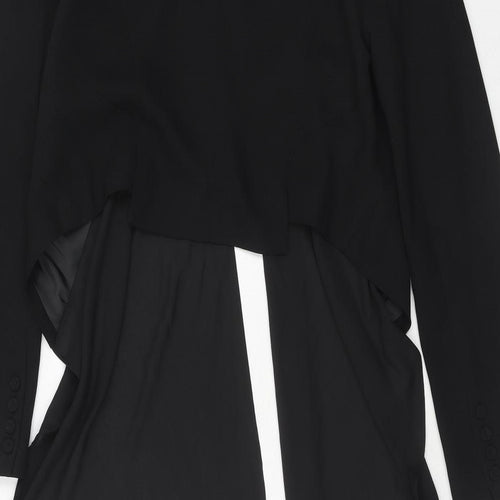 Almost Famous Womens Black Polyacrylate Fibre Jacket Blazer Size 10 - Open
