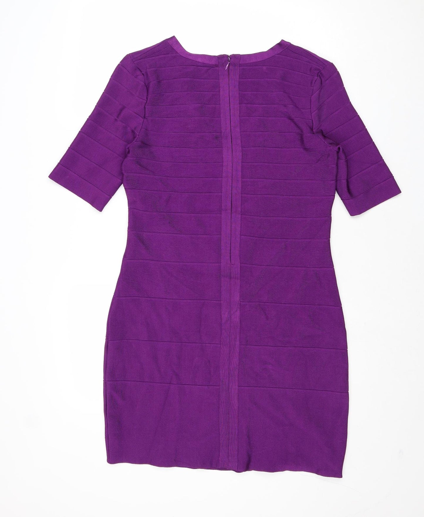 Untold Womens Purple Viscose A-Line Size L V-Neck Zip