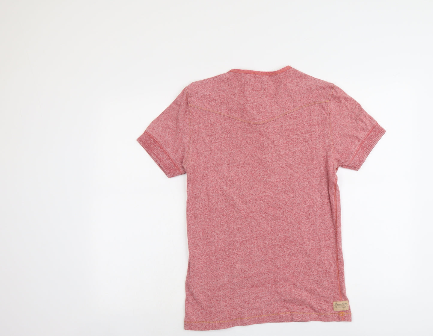 NEXT Mens Pink Geometric Cotton T-Shirt Size S Round Neck