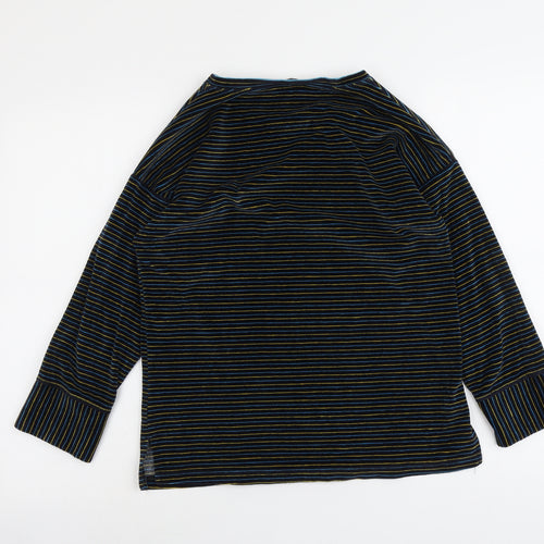 M&Co Womens Blue Striped Polyester Pullover Sweatshirt Size 8 Pullover