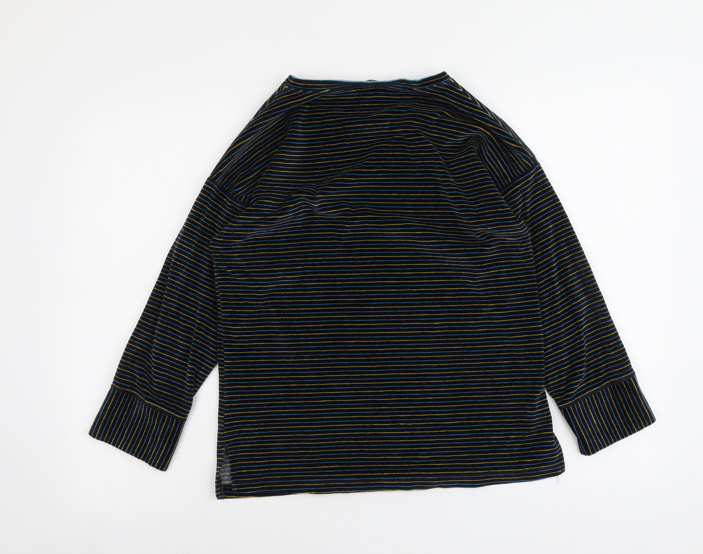 M&Co Womens Blue Striped Polyester Pullover Sweatshirt Size 8 Pullover