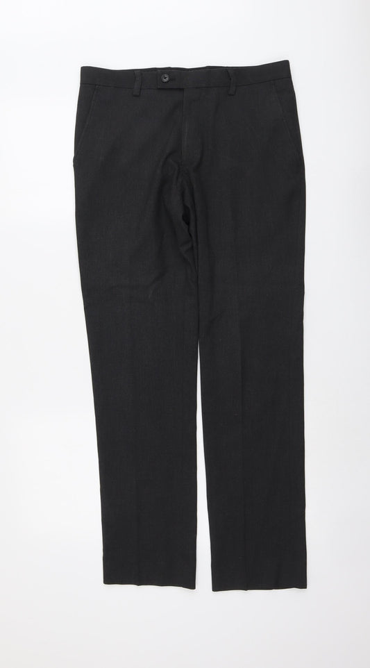 NEXT Mens Grey Polyester Dress Pants Trousers Size 30 in L31 in Regular Button