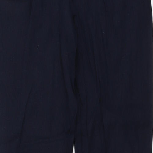 M&Co Womens Blue Linen Trousers Size 10 L26 in Regular Button