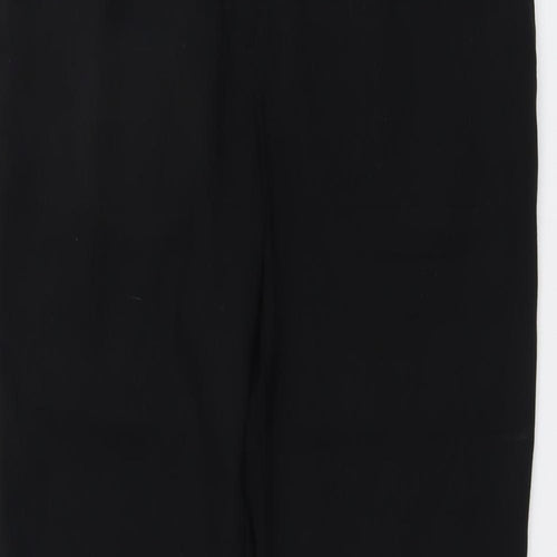 NEXT Womens Black Polyester Trousers Size 12 L28 in Regular Button