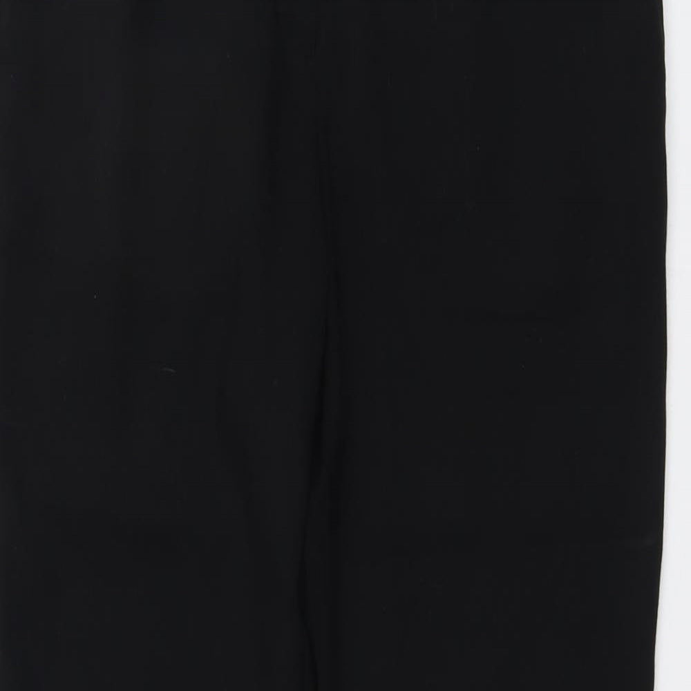 NEXT Womens Black Polyester Trousers Size 12 L28 in Regular Button