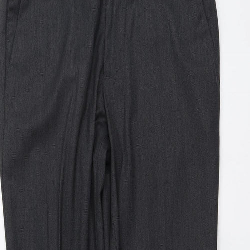 Burton Mens Grey Polyester Dress Pants Trousers Size 32 in L25 in Slim Button