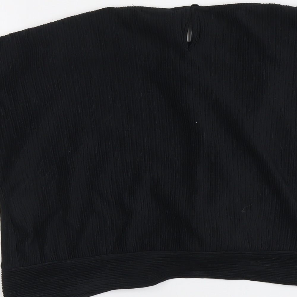 Zara Girls Black Polyester Basic T-Shirt Size 11-12 Years Round Neck Pullover