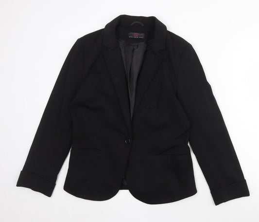 New Look Womens Black Polyester Jacket Blazer Size 14