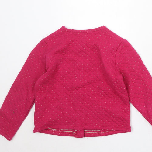 Du Pareil Girls Pink Round Neck Cotton Cardigan Jumper Size 5 Years Snap