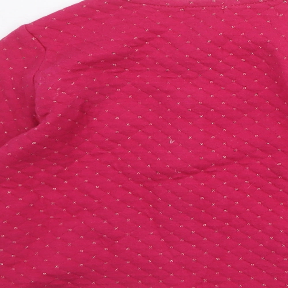 Du Pareil Girls Pink Round Neck Cotton Cardigan Jumper Size 5 Years Snap