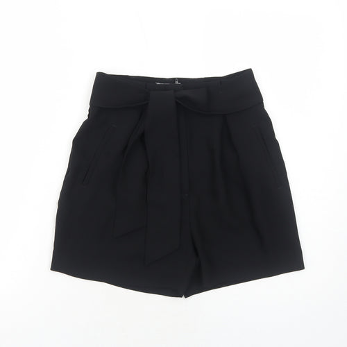H&M Womens Black Polyester Basic Shorts Size 4 Regular Zip