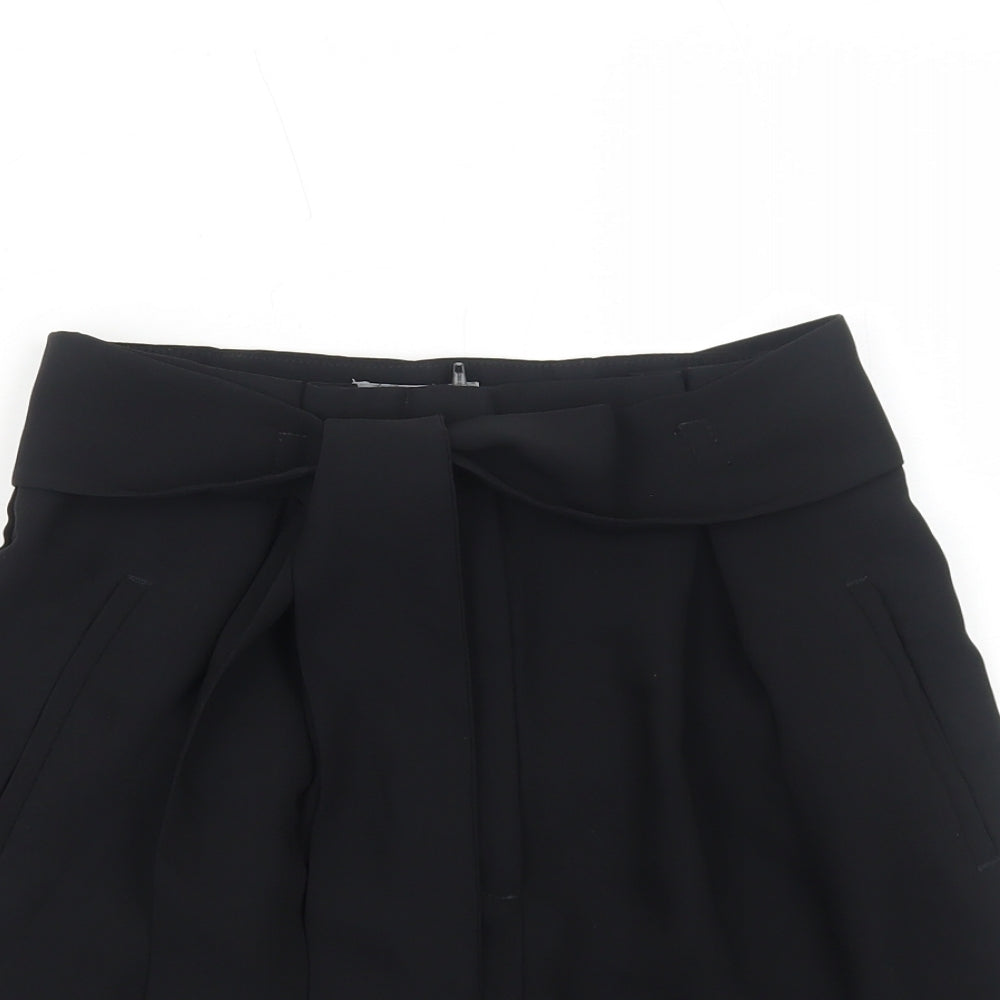 H&M Womens Black Polyester Basic Shorts Size 4 Regular Zip