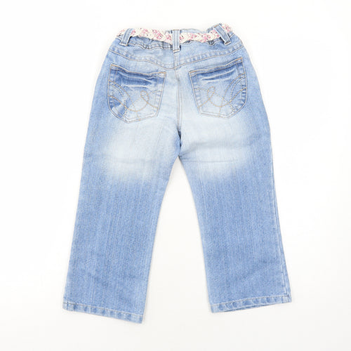 NEXT Girls Blue Cotton Straight Jeans Size 9 Years Regular Zip