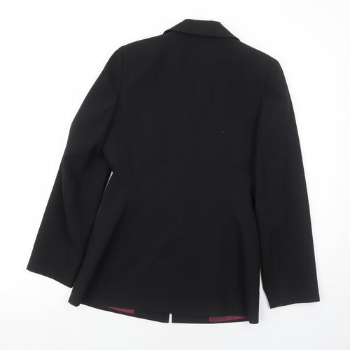 AMARANTO Womens Black Polyester Jacket Suit Jacket Size 8