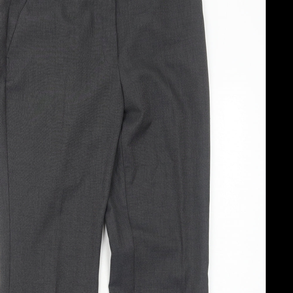 BHS Womens Grey Polyester Trousers Size 12 Regular Zip