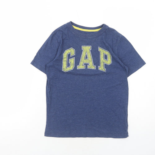 Gap Boys Blue Cotton Pullover T-Shirt Size 8-9 Years Round Neck Pullover