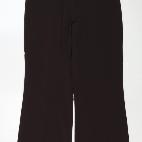 C.M.D Womens Brown Polyester Trousers Size 16 Regular Zip