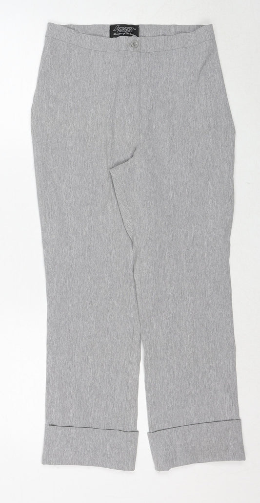 ORSAY Womens Grey Polyester Trousers Size 10 Regular Zip